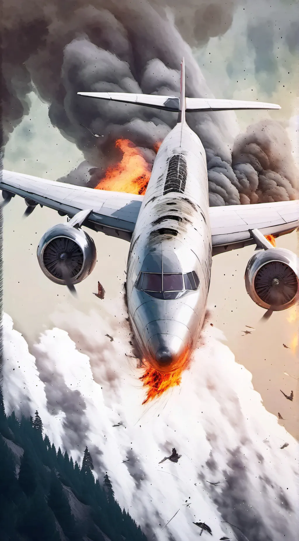 ai character: Emergency landing background