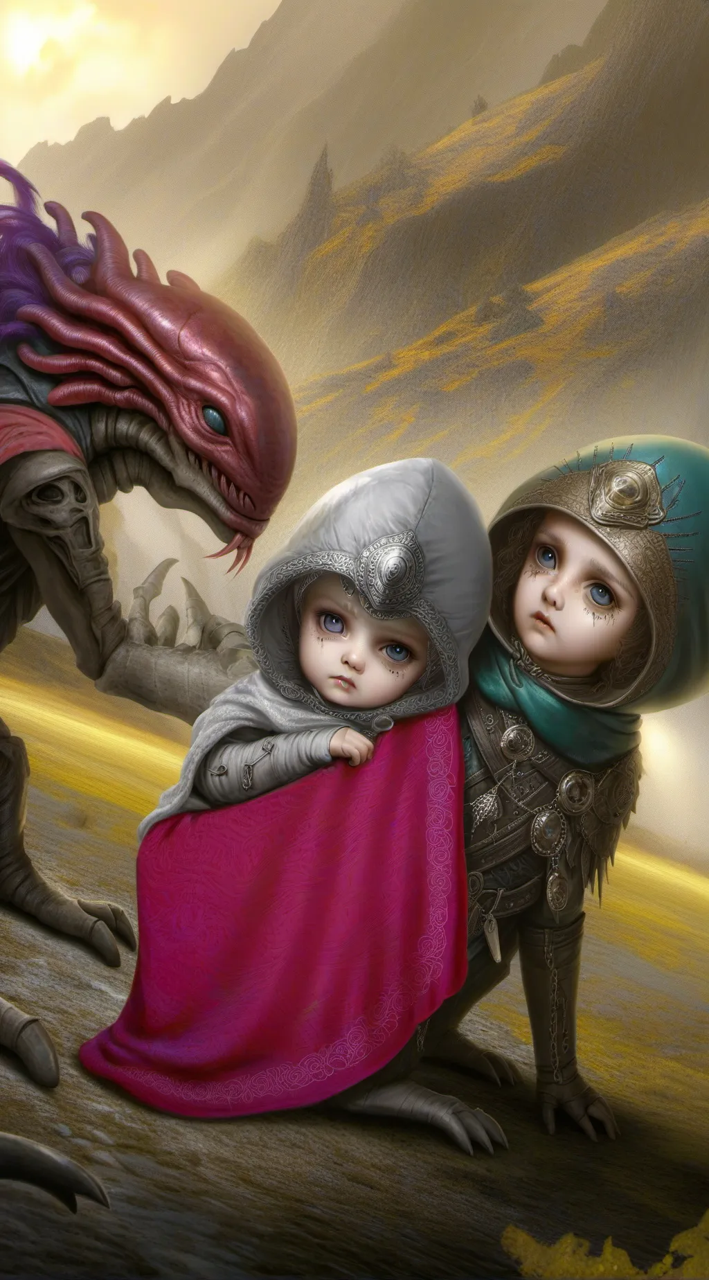 ai character: Perro alien bebe  background