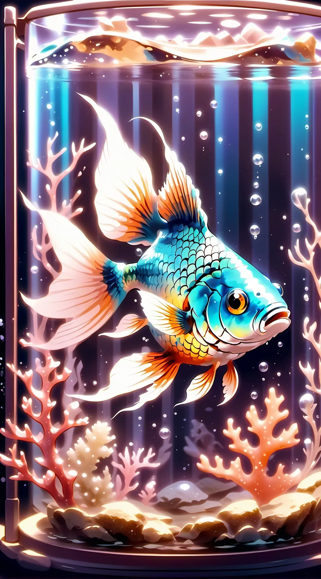 ai character: Beta fish hybrid background