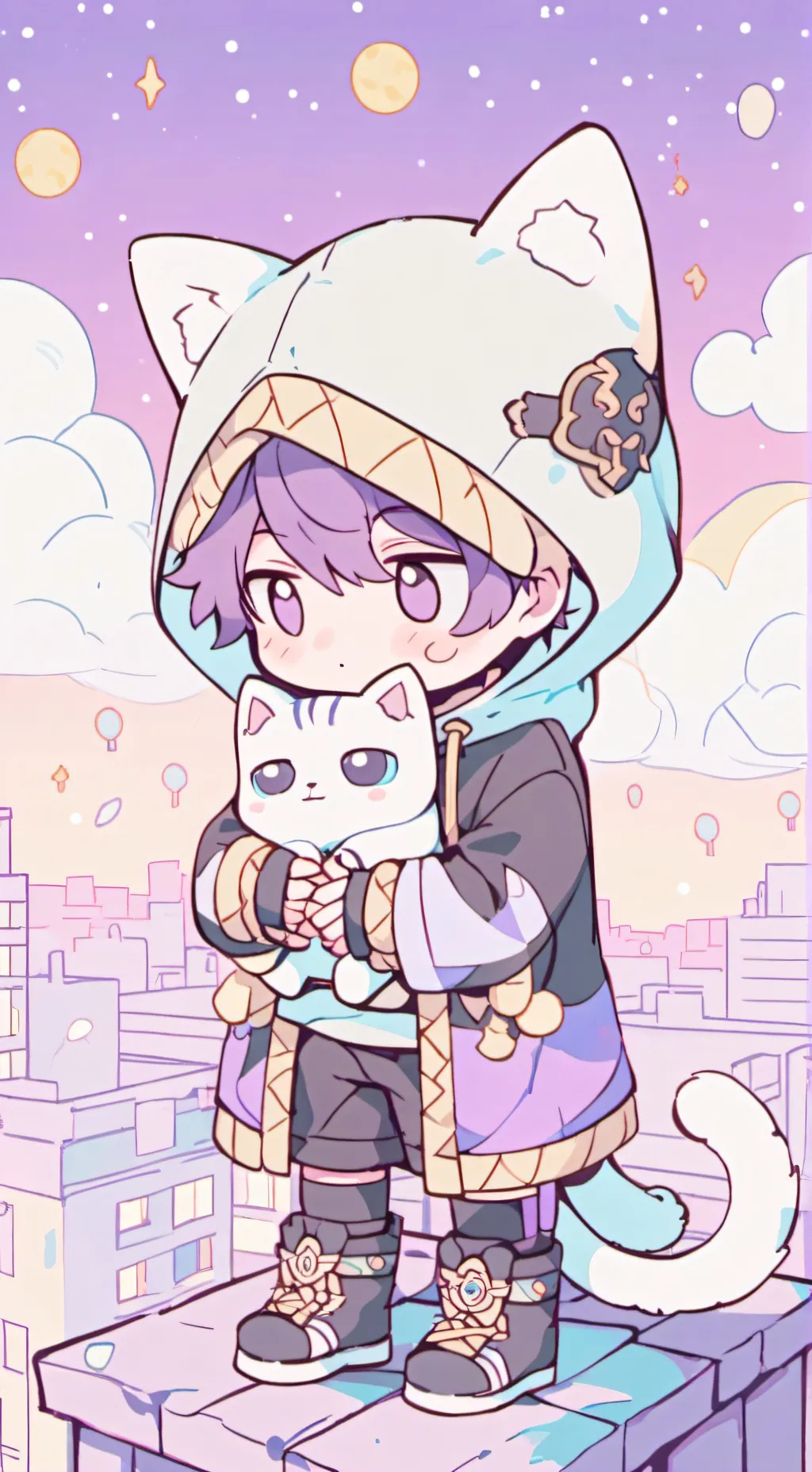 ai character: Shota life/death? background