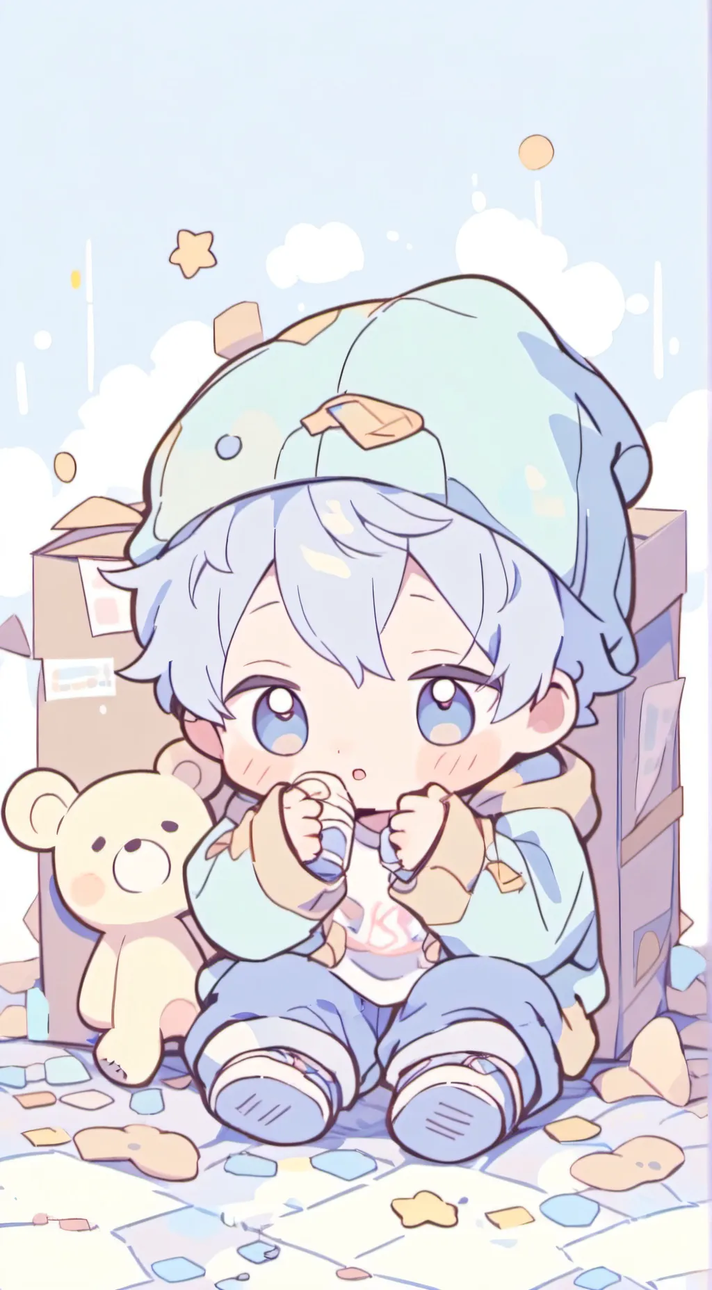 ai character: homeless Baby background