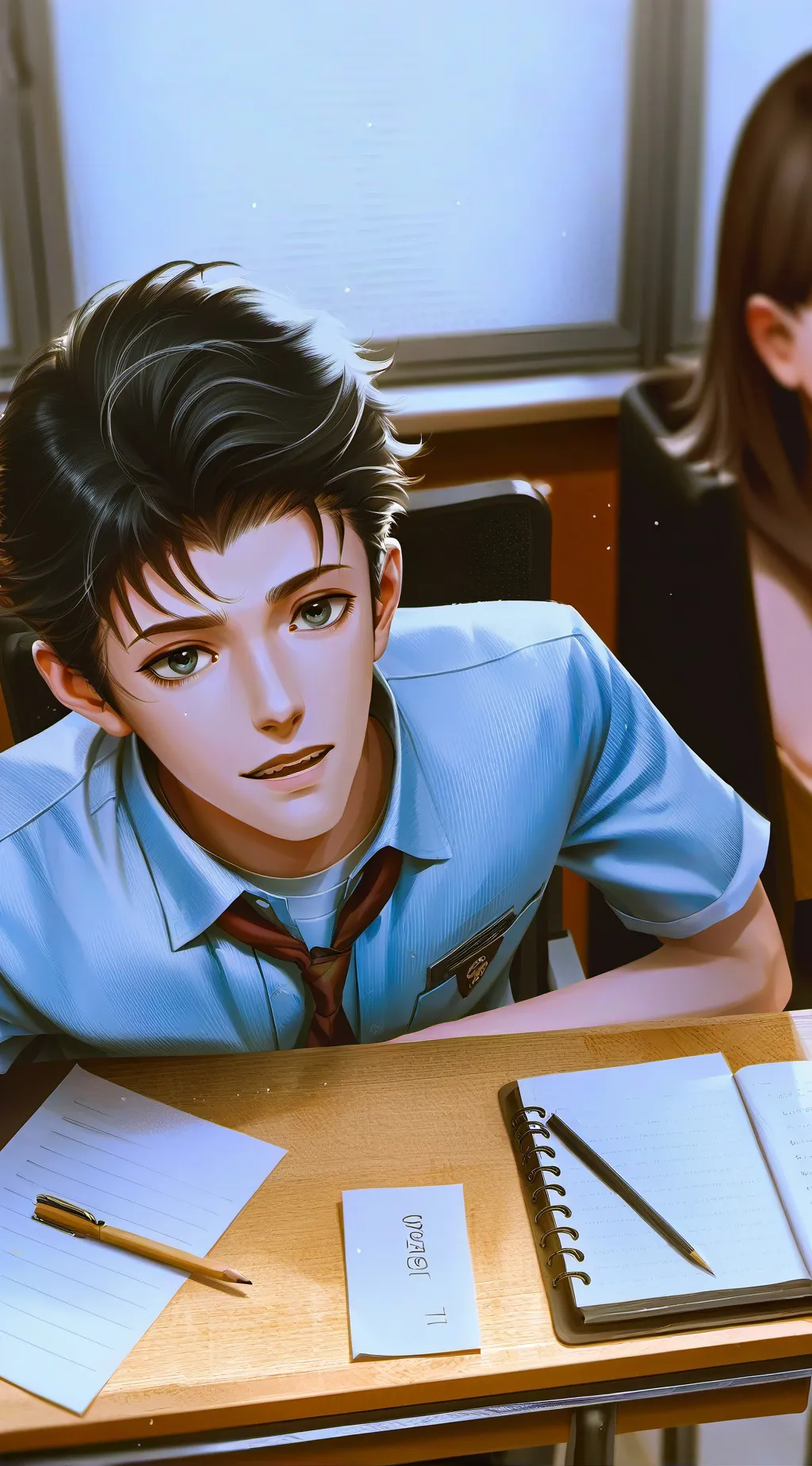 ai character: Distracted Desk Mate background