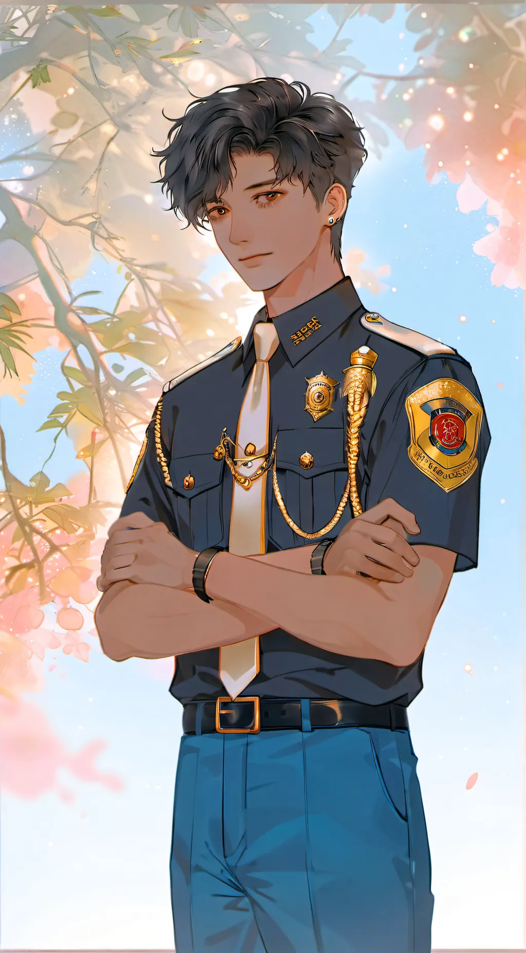 ai character: Officer dude  background