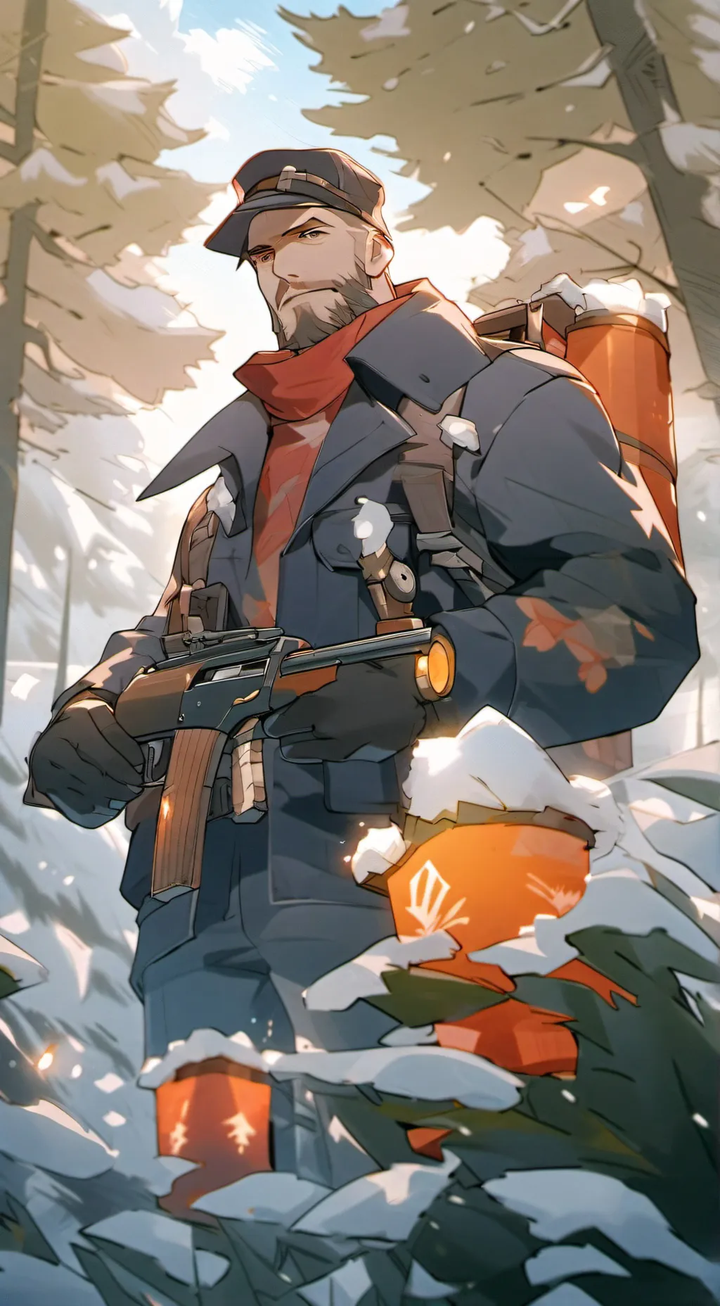 ai character: Emesis blue  background