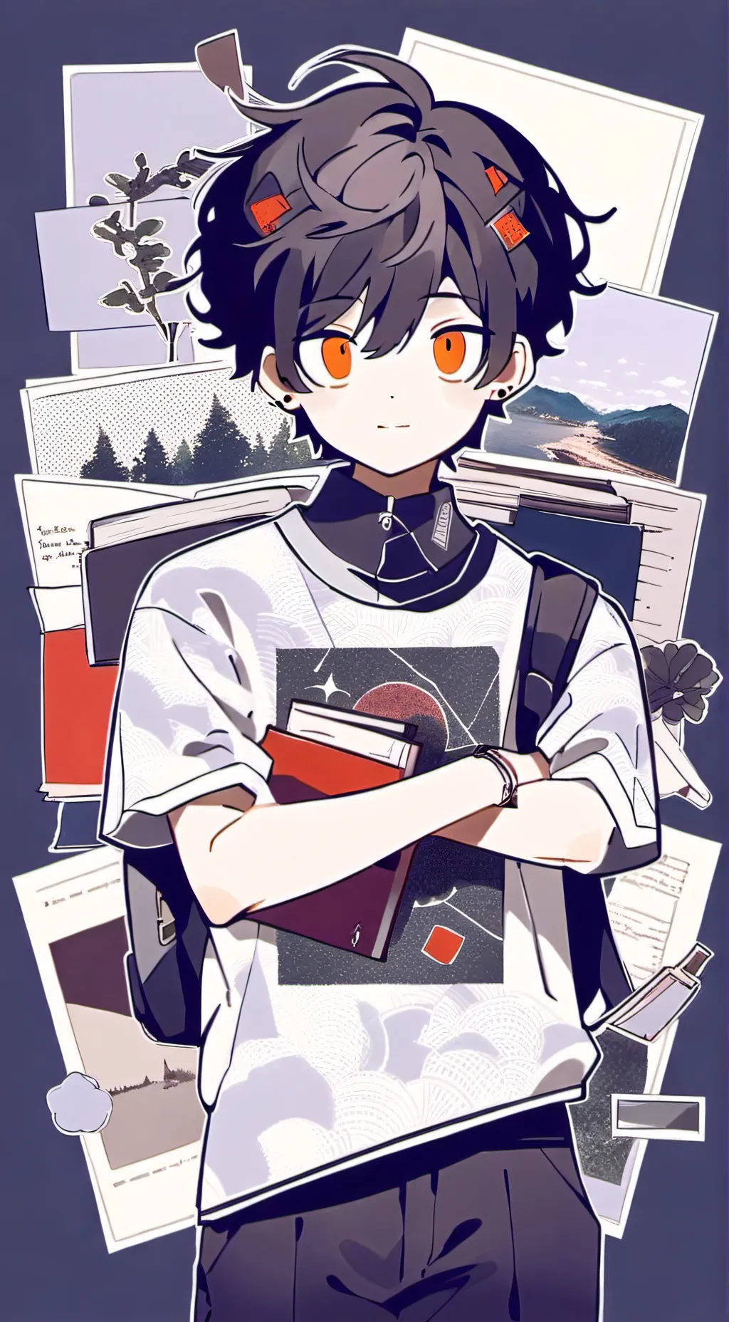 ai character: Library background