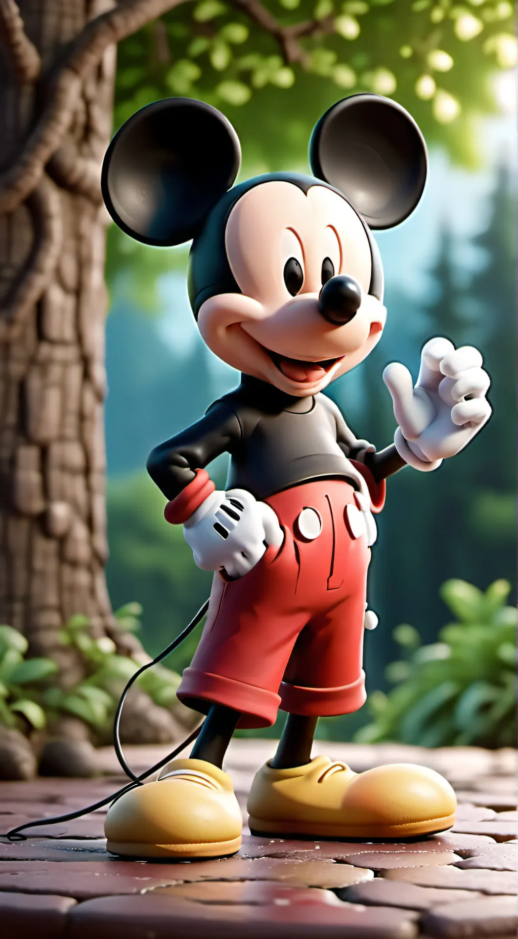ai character: BrutalMickey Mouse background