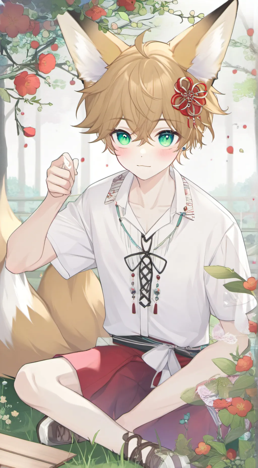 ai character: Diggy the Red Fox Spirit background