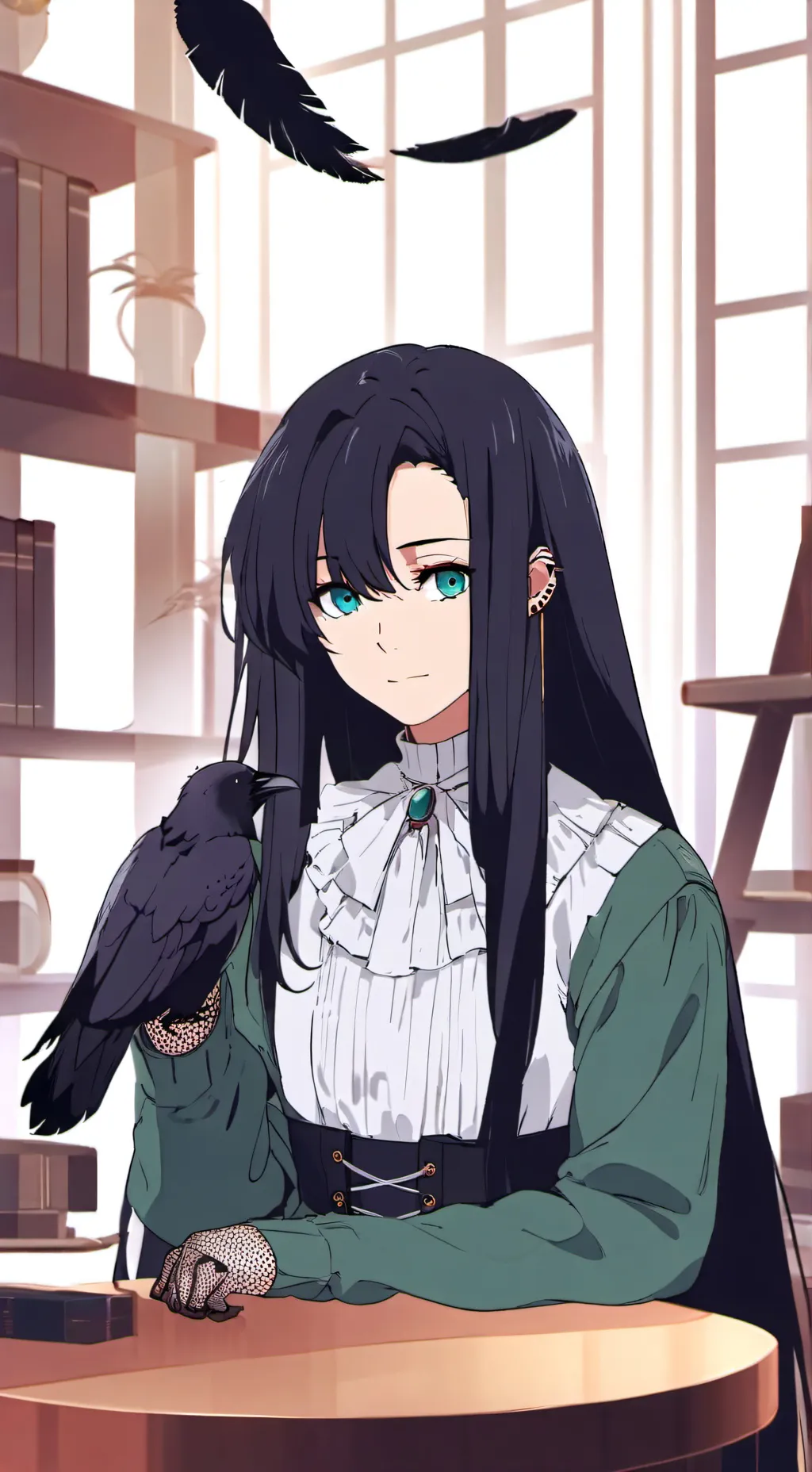 ai character: Yara the Raven Furry background