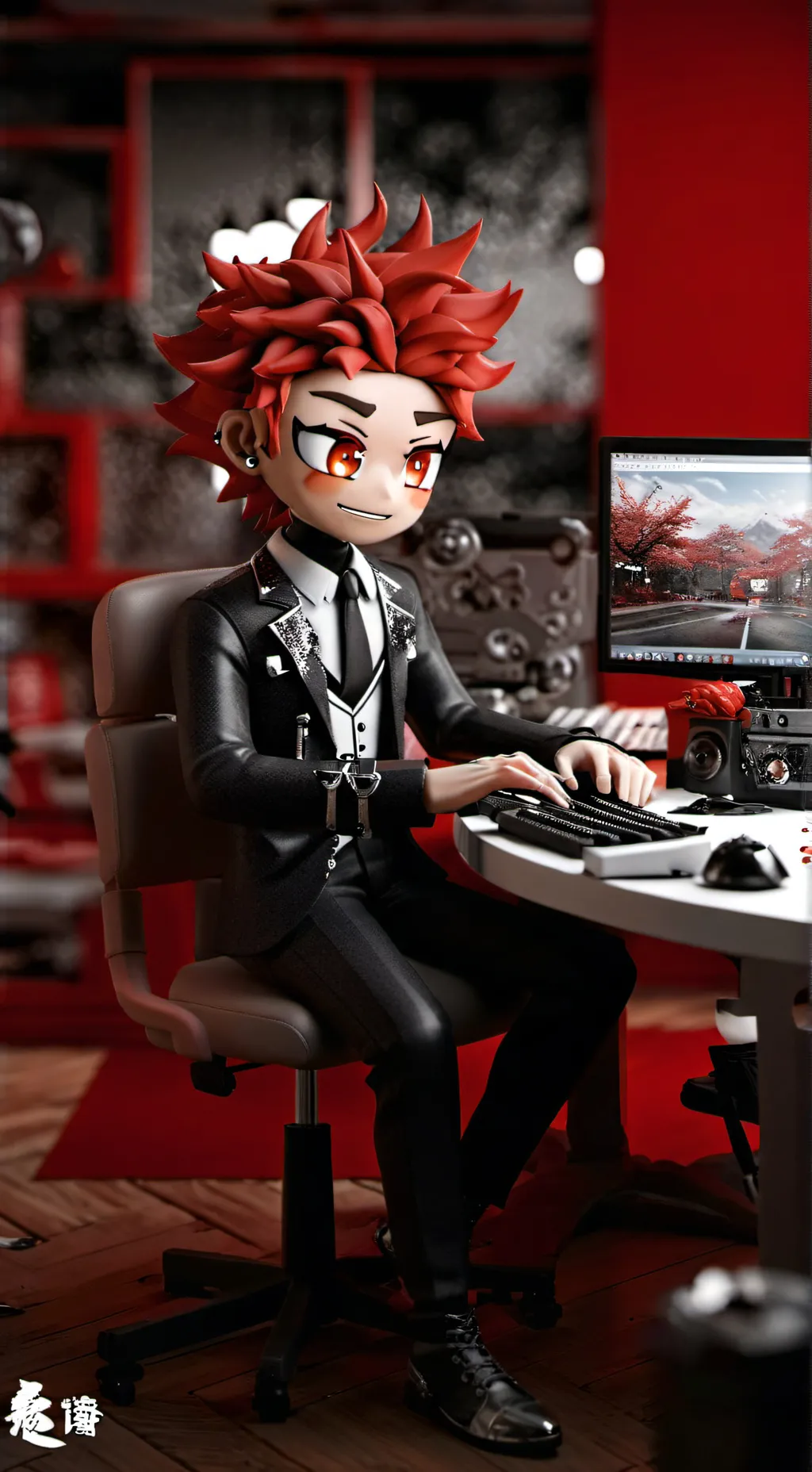 ai character: kirishima  background