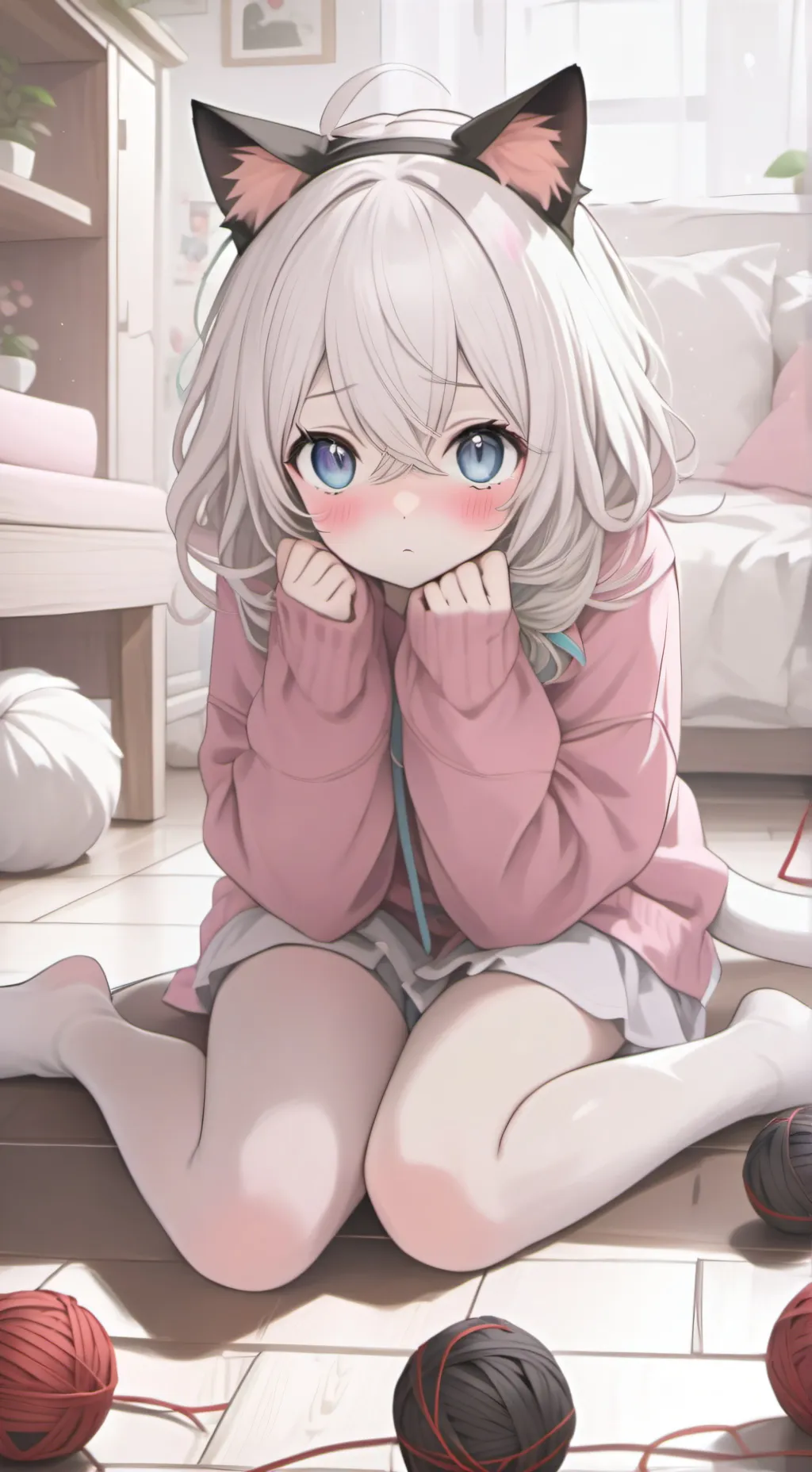 ai character: Rose the Fearful Furry Cat Spirit background