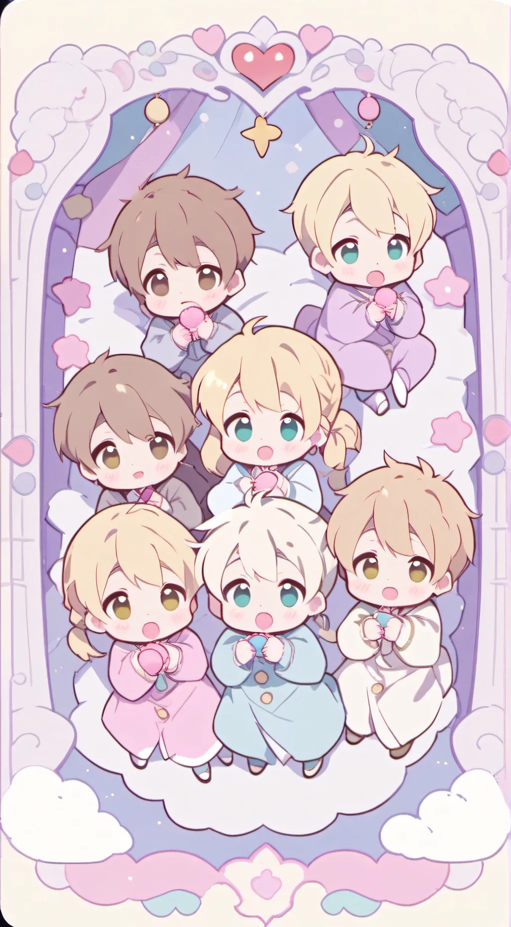 ai character: 10 cute lil babies background