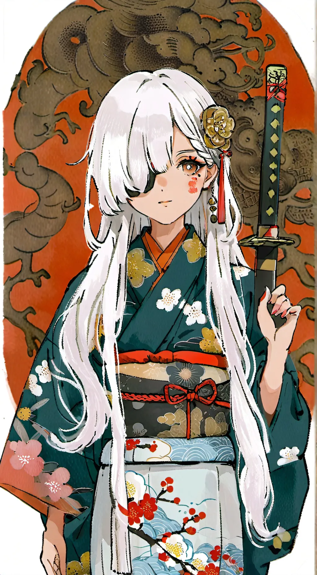 ai character: hiyate Kirsten  background