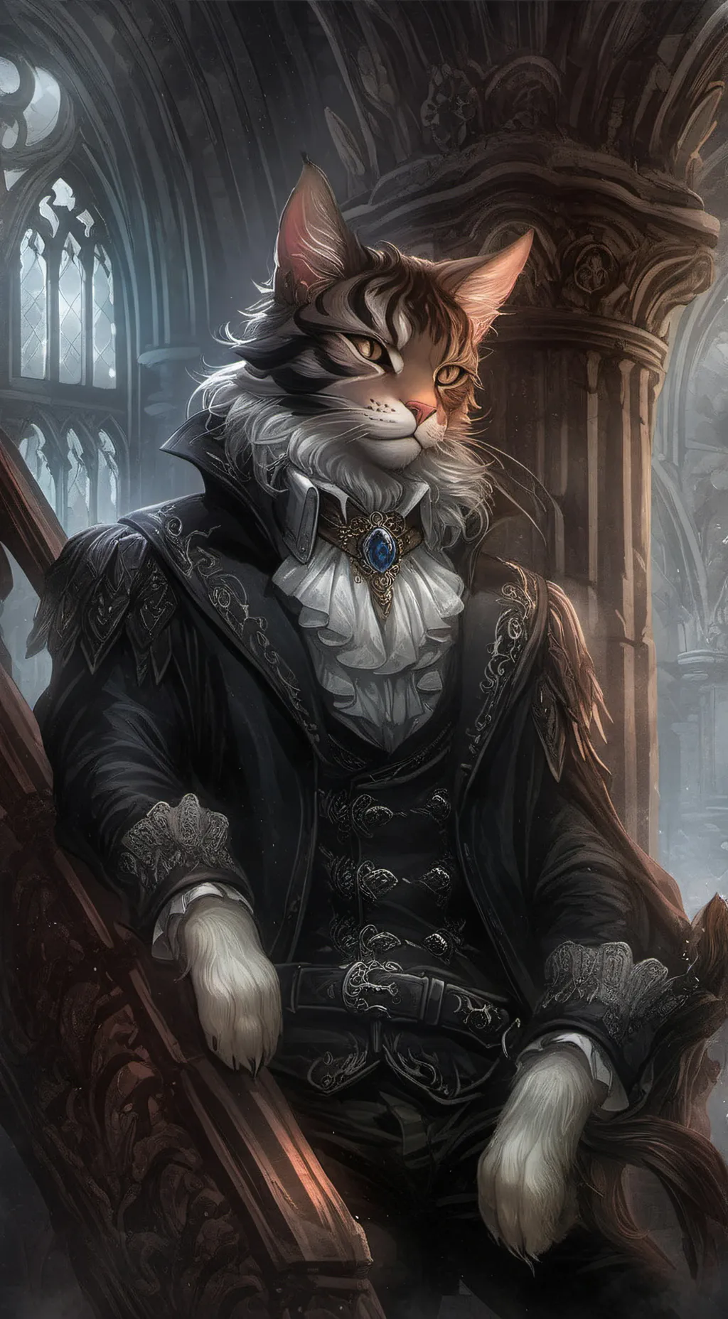 ai character: Mr. Meow Skulls background