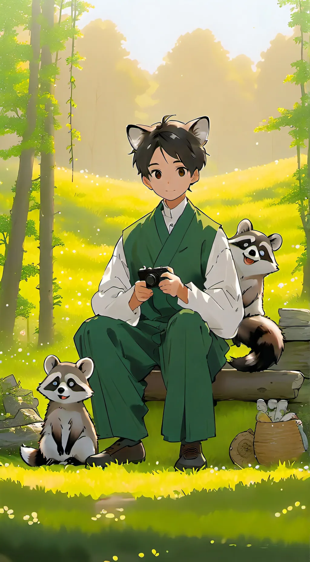 ai character: Hybirds 🦝&🦊 2 background