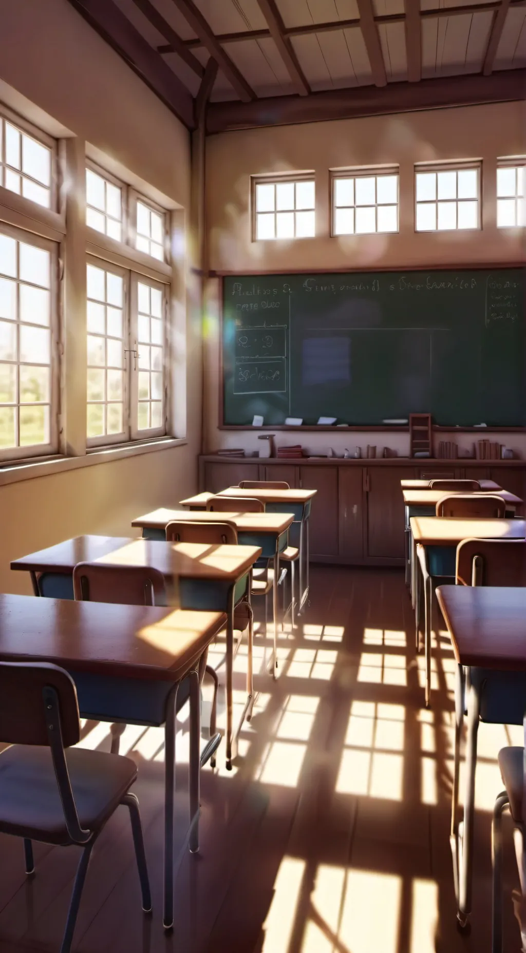 ai character: your home classrom background