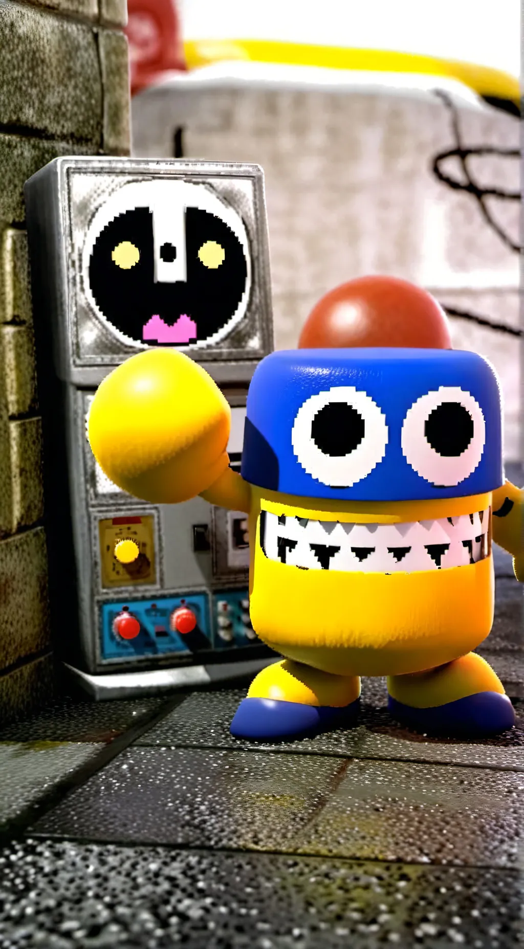 ai character: Pac-Man horror background