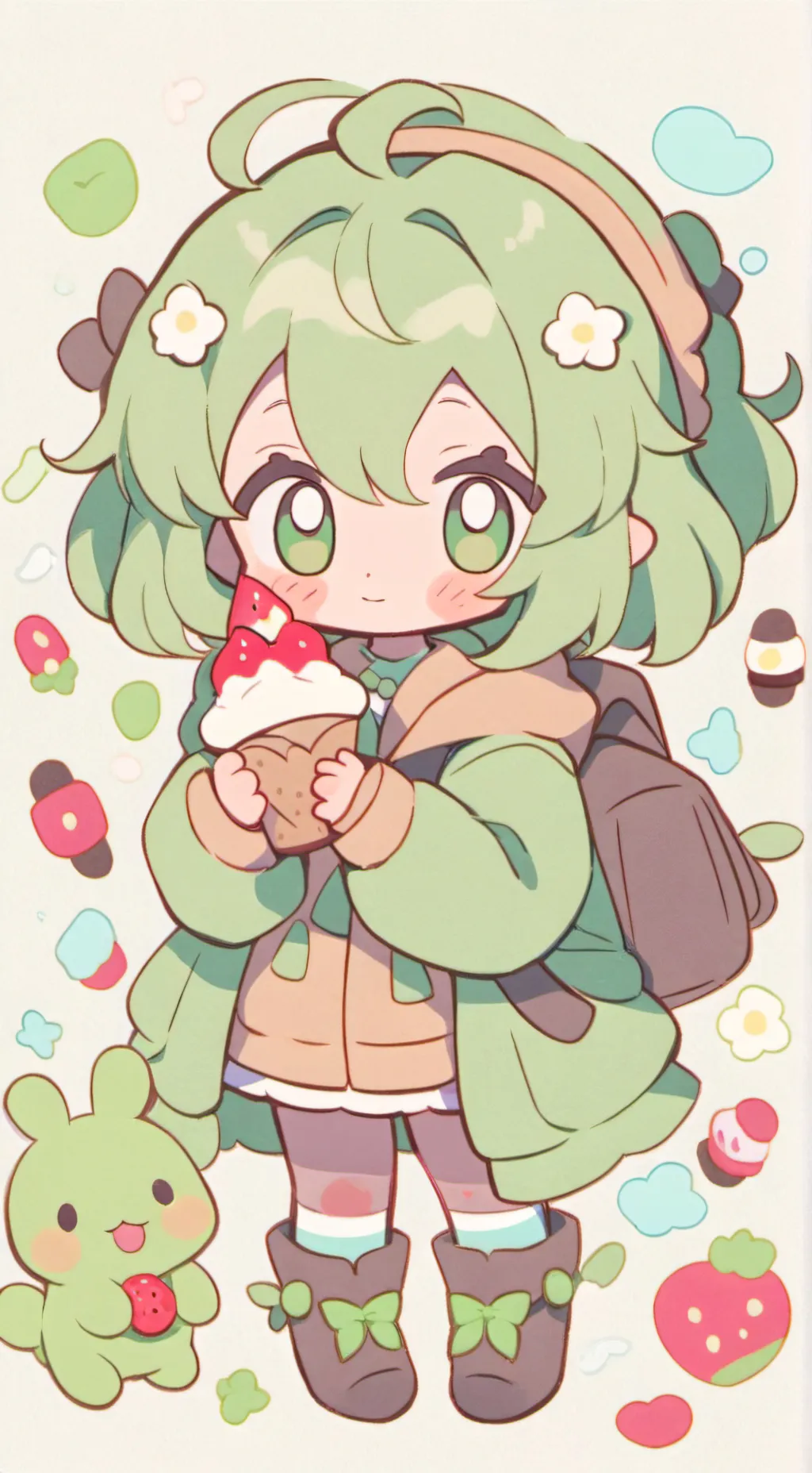 ai character: fluffy  background