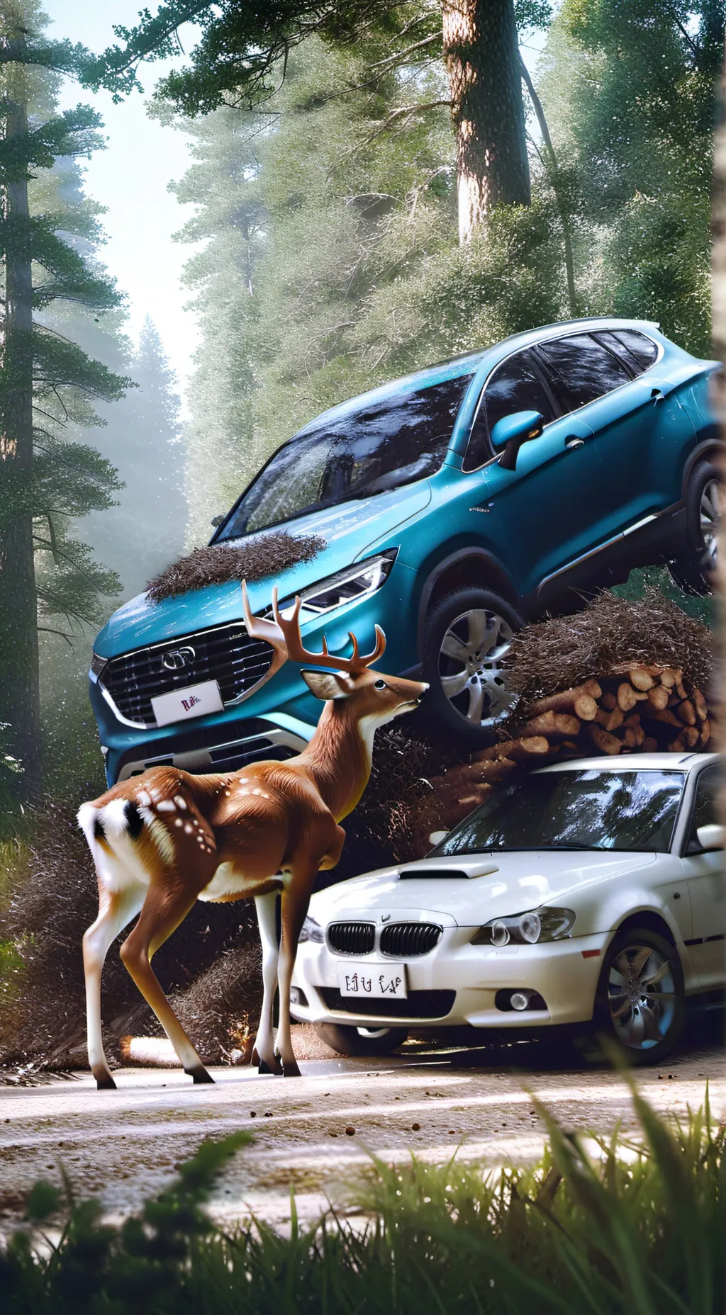 ai character: driving in my car  background