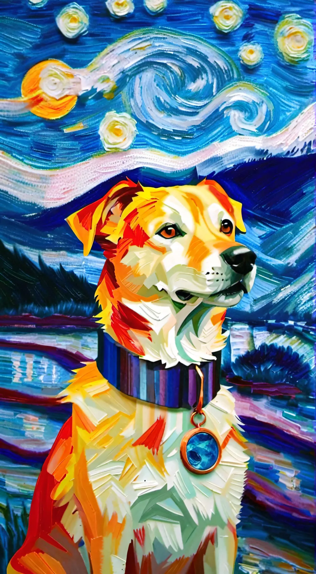 ai character: dog day  background