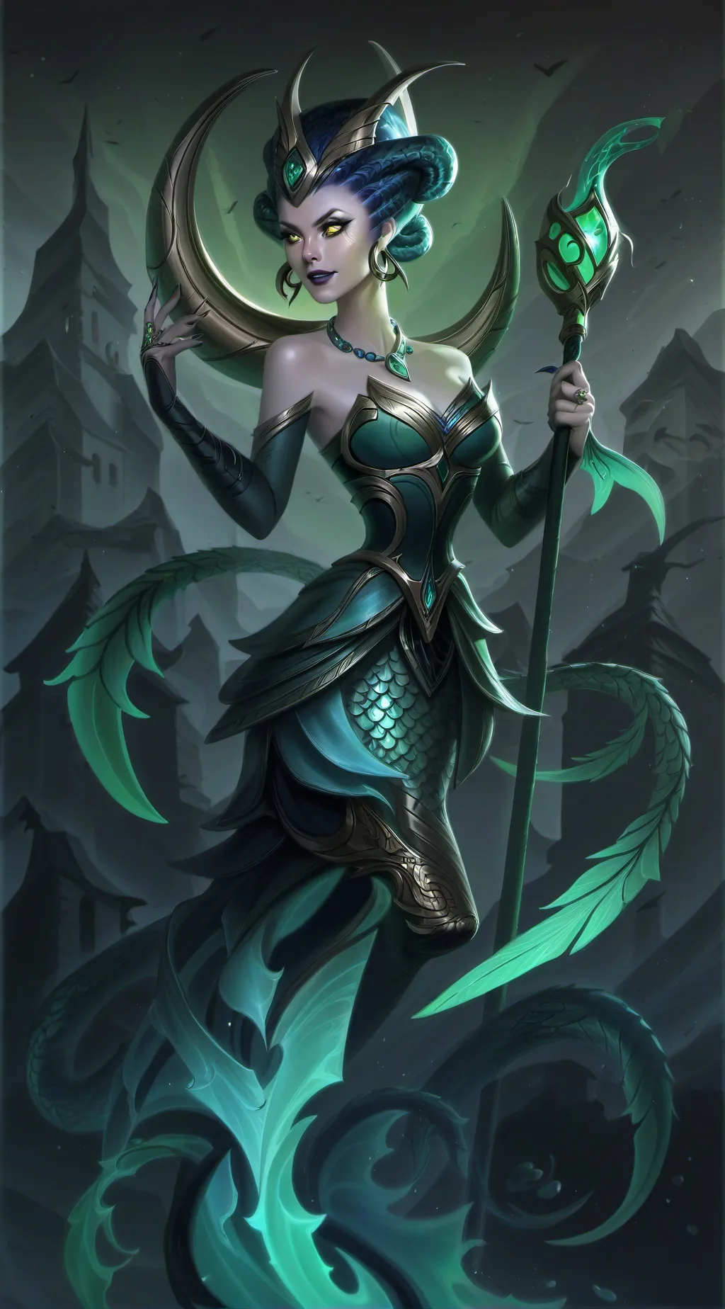 ai character: Female Siren background