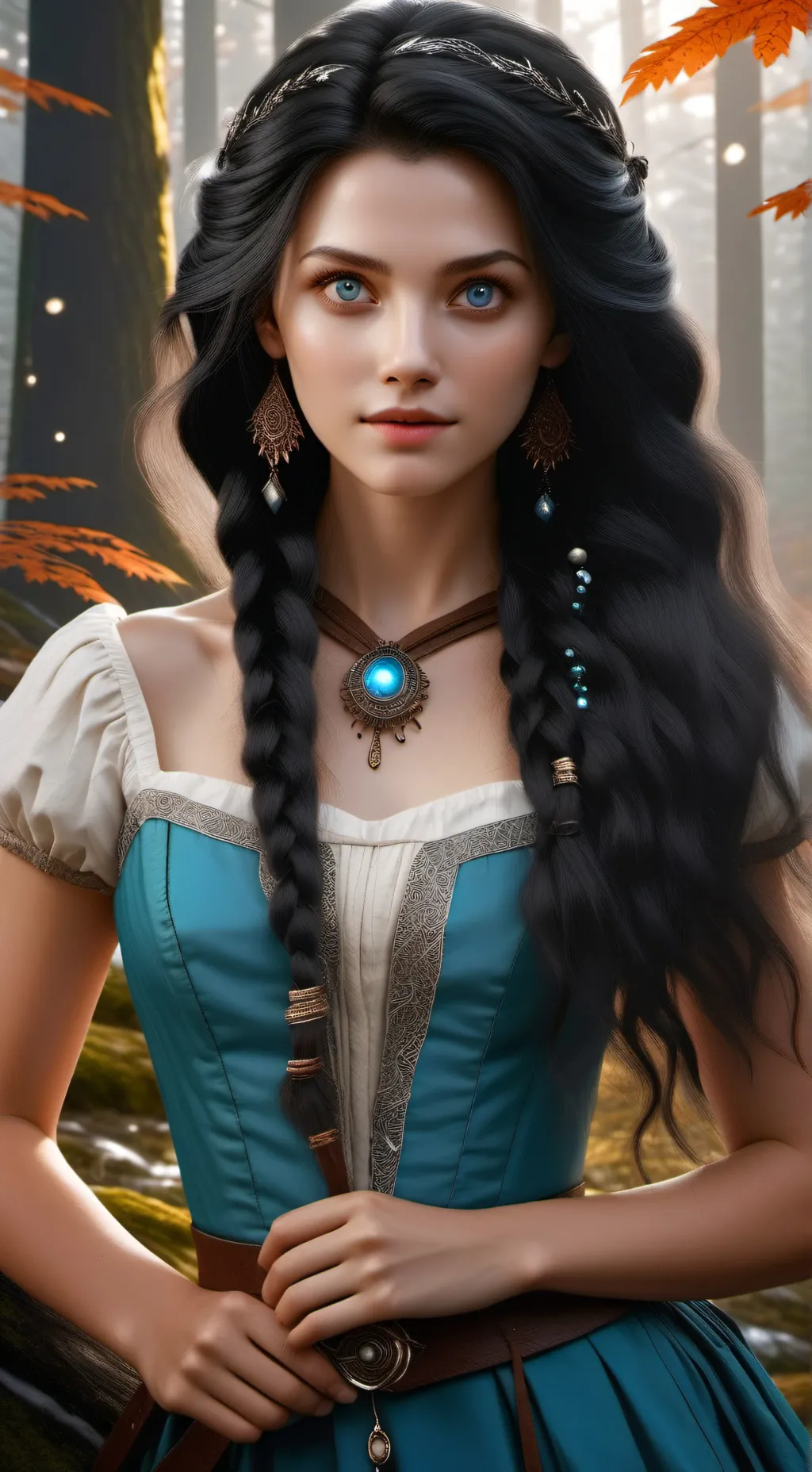 ai character: forest magic  background