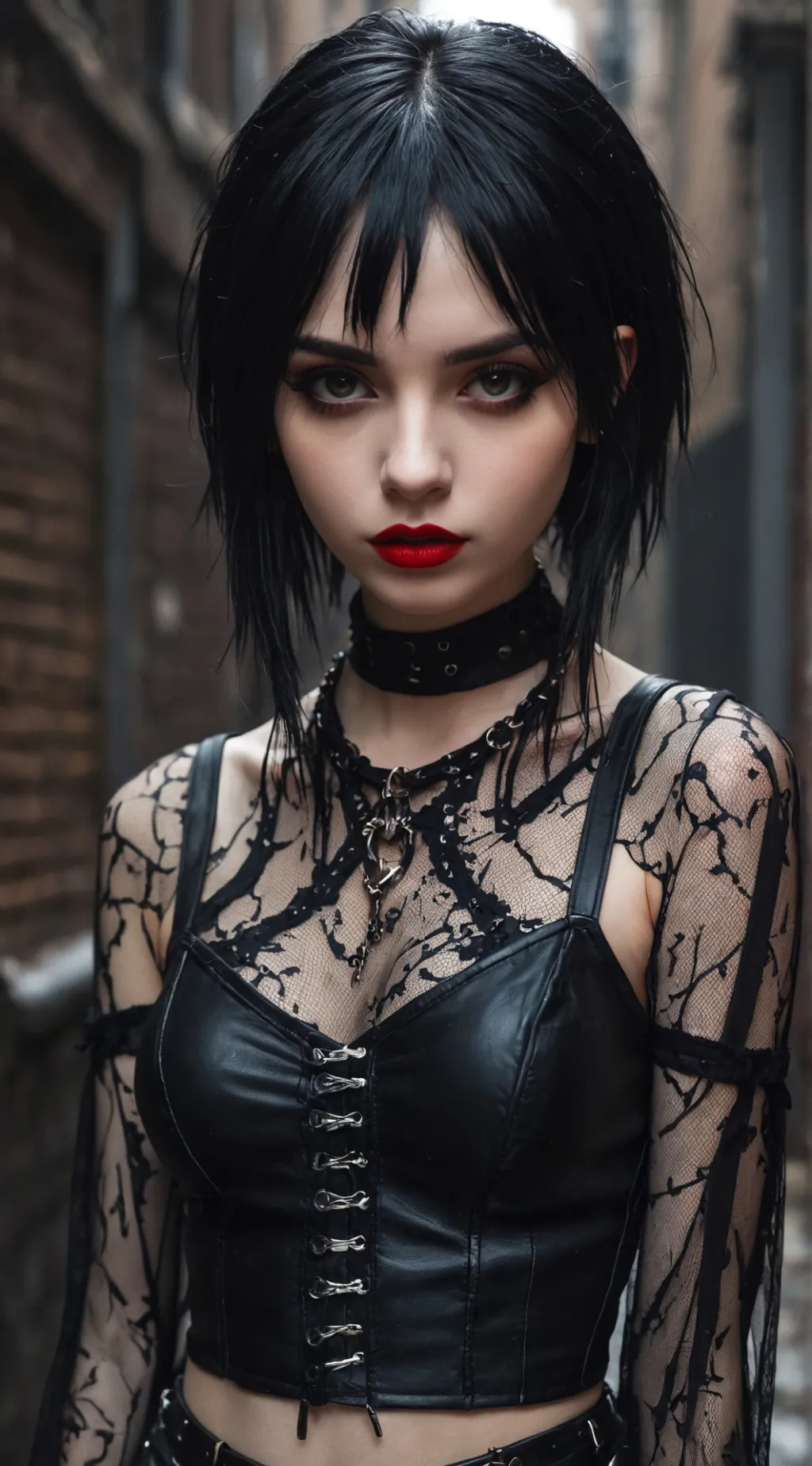 ai character: EmoGothGirl background