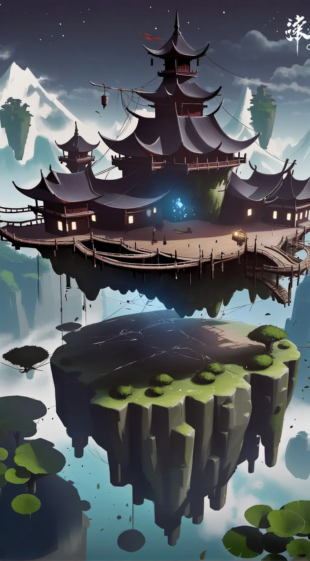 ai character: FLOATING CITY background