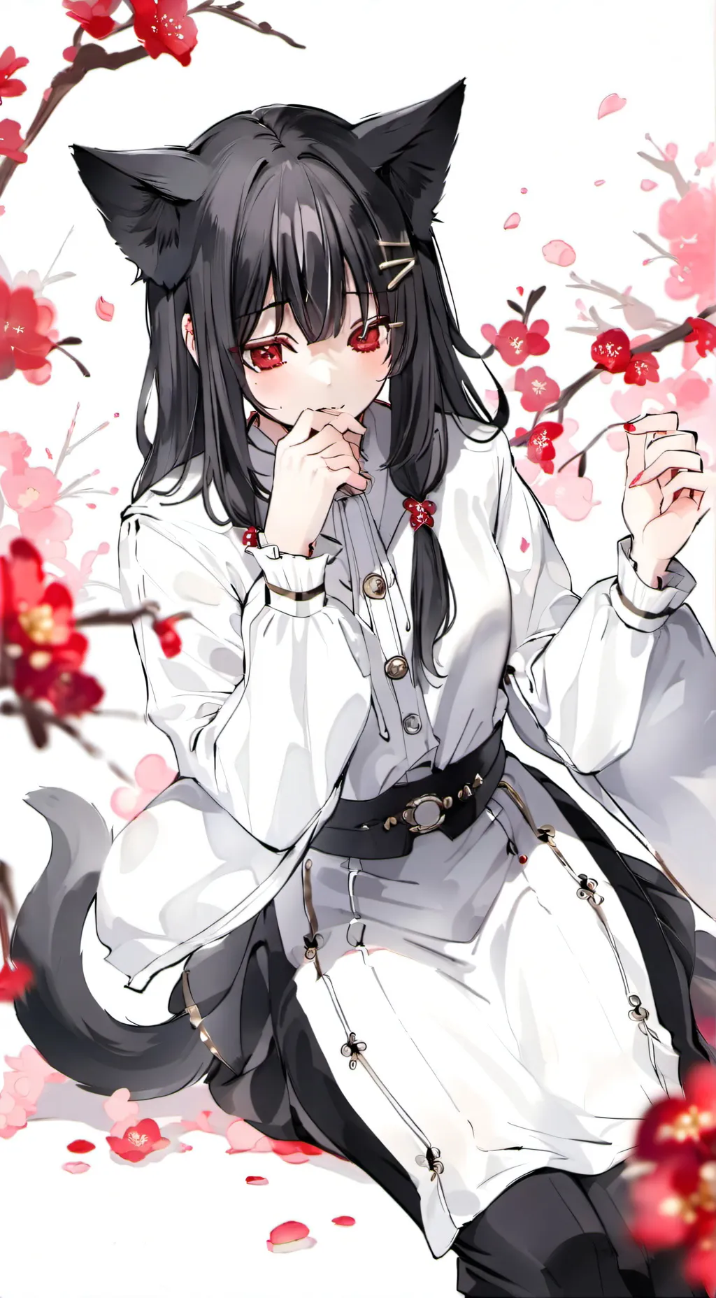 ai character: sad Neko  background