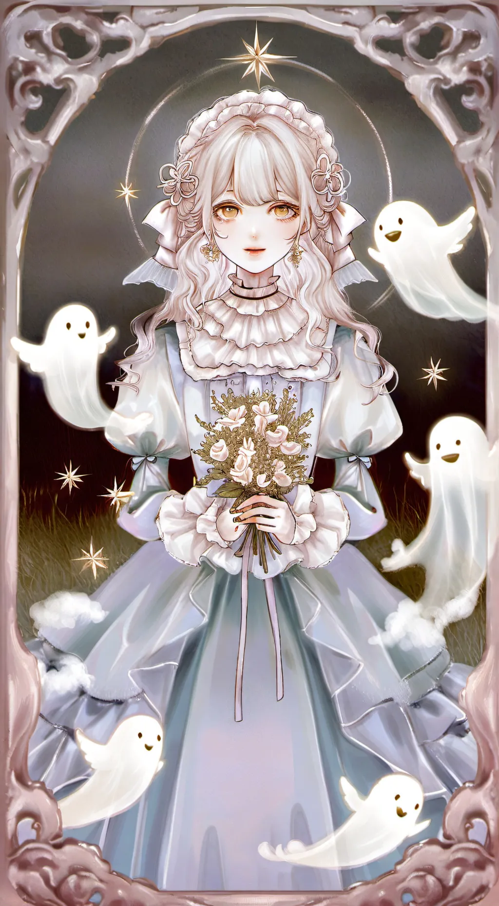 ai character: NawiedzonyKościół background