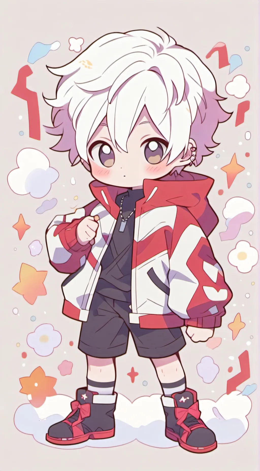 ai character: Mha walks in on de background