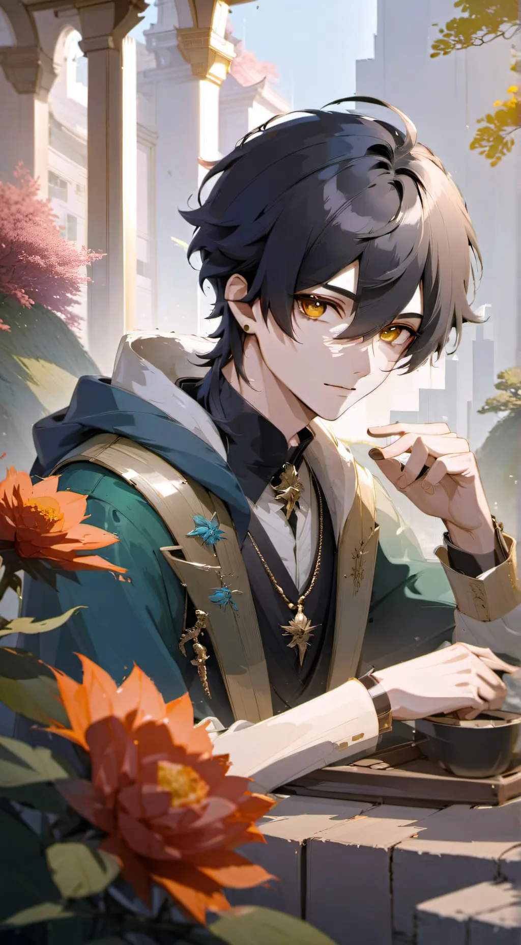 ai character: Krist  background