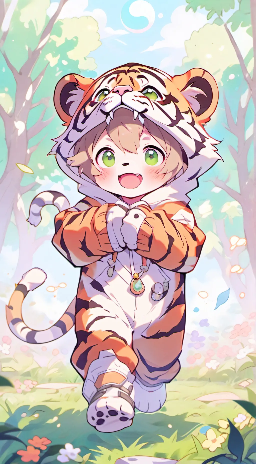 ai character: baby tiger hybrid  background