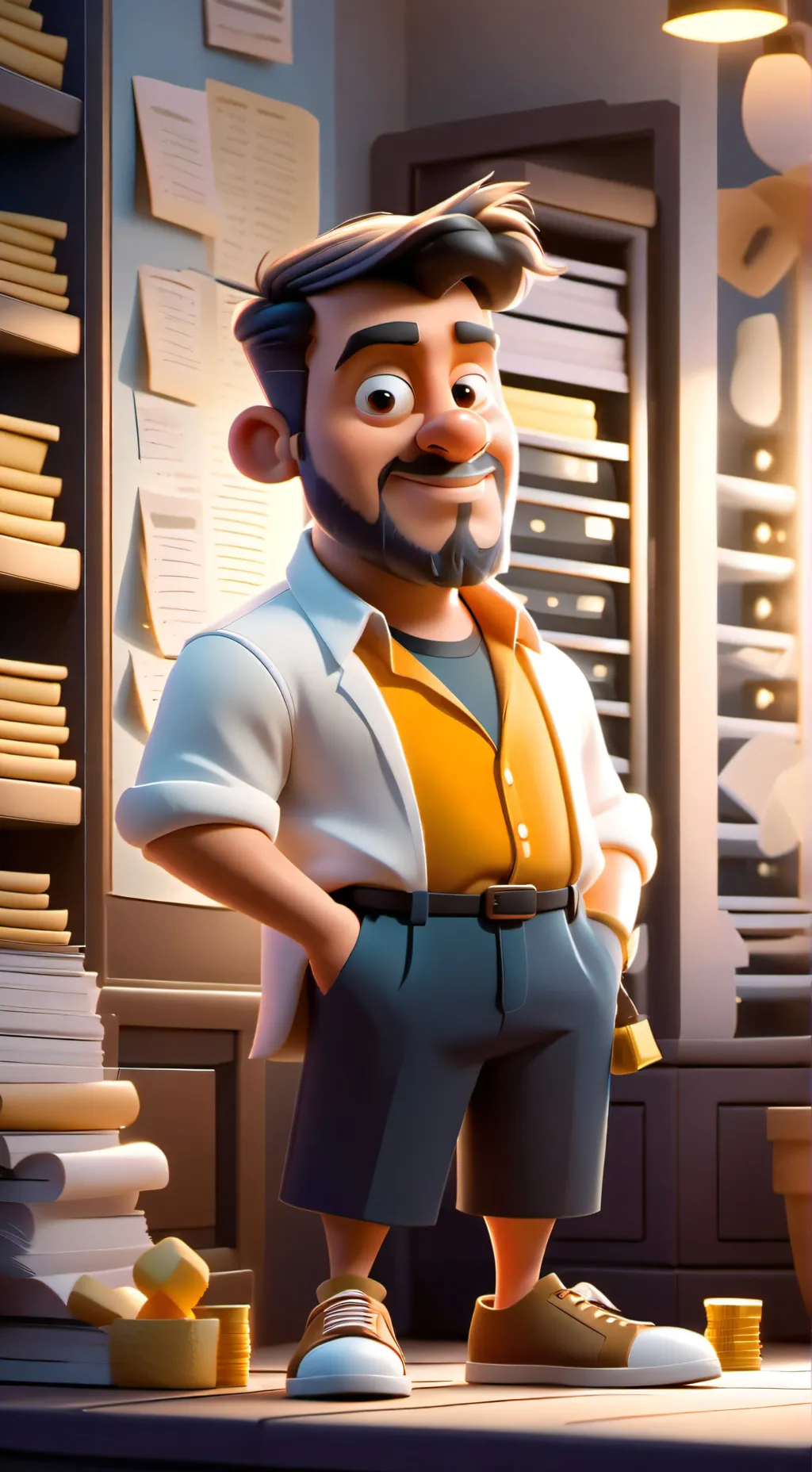 ai character: Bank scammer background