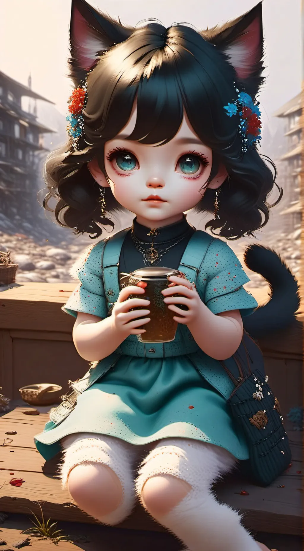 ai character: BABY NEKO INFETION background