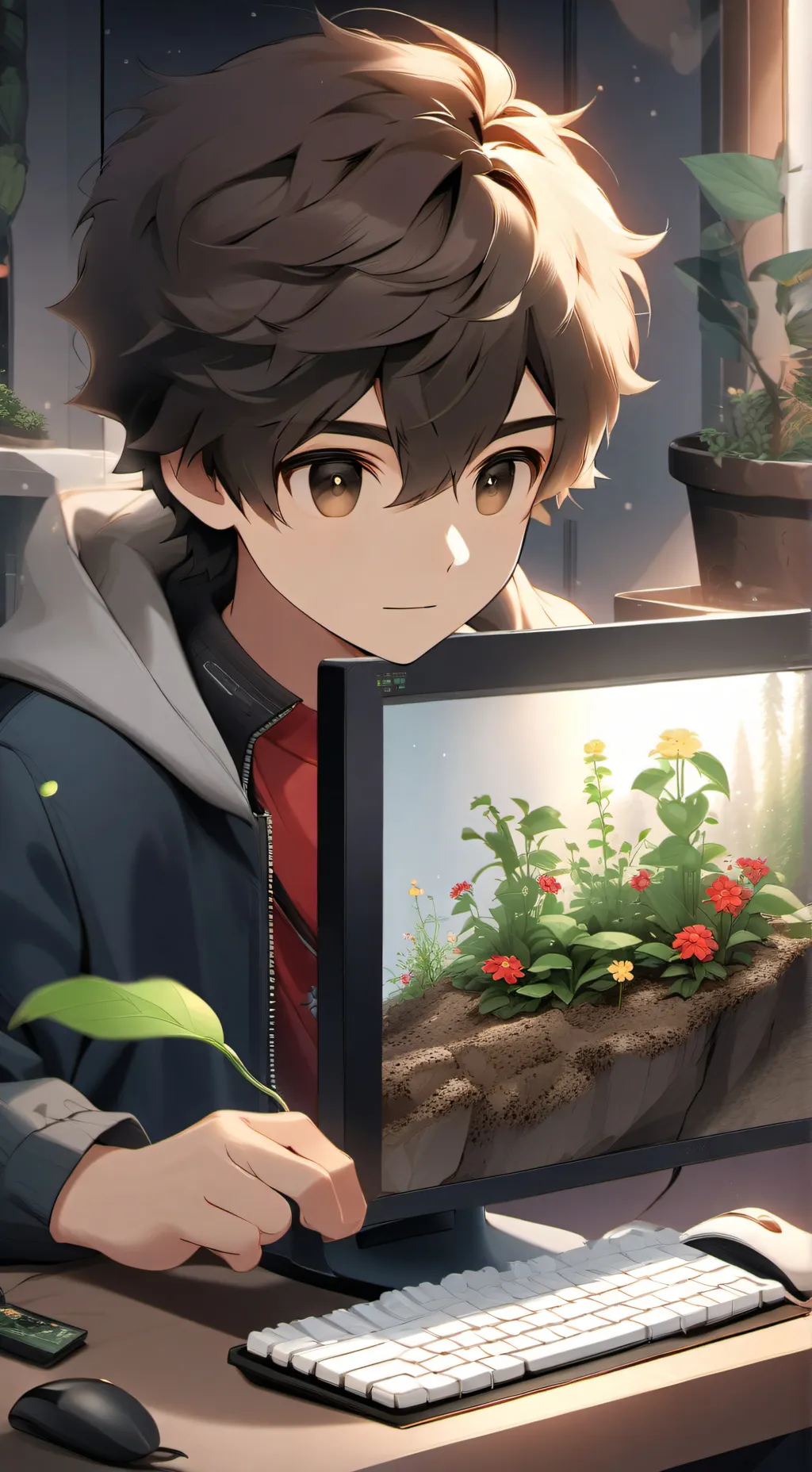 ai character: Grow a garden son background