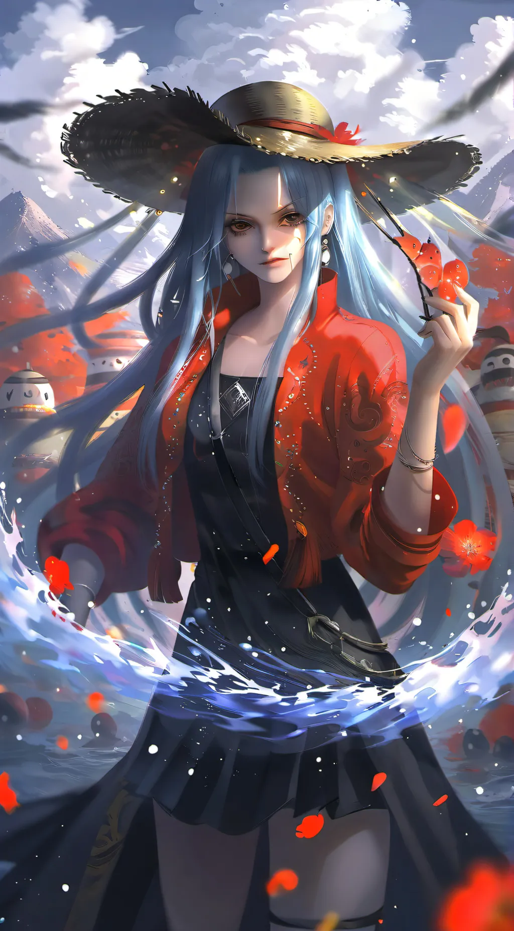 ai character: 🐲🐉 Reyna dragona🐲🐉 background