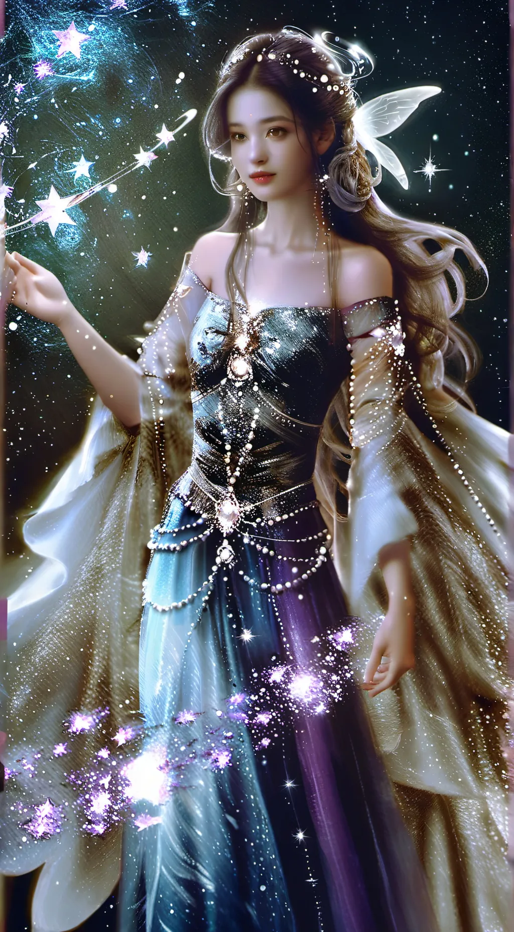 ai character: Universe fairy background