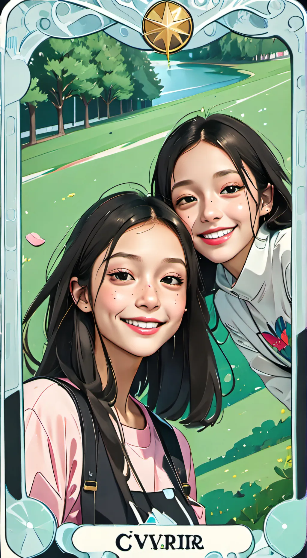 ai character: abby and isabel  background