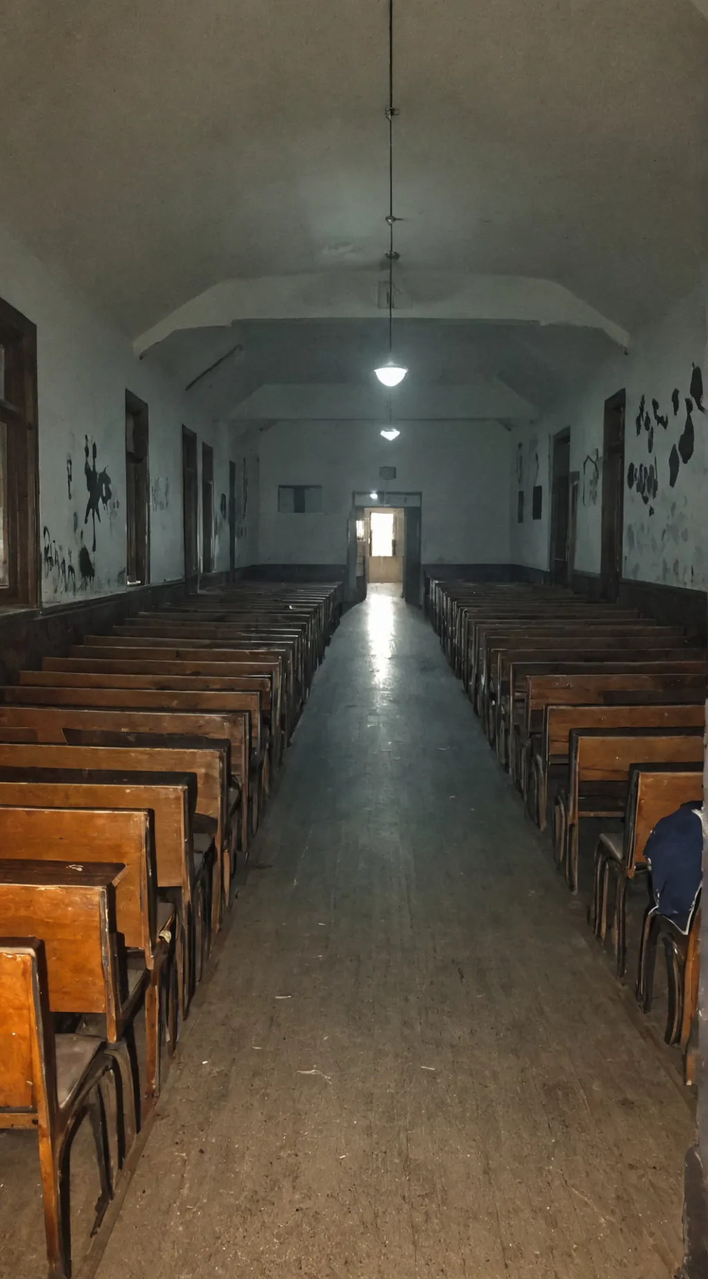 ai character: Night in te school background