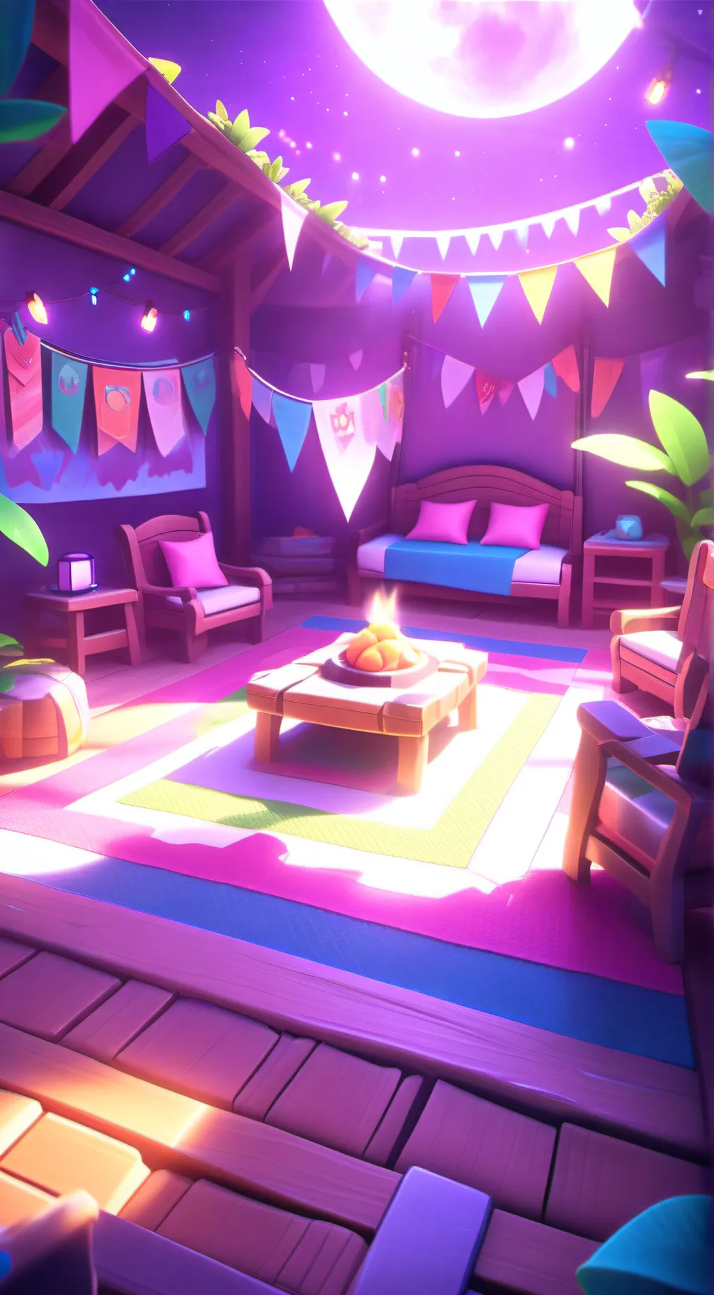 ai character: summer camp background