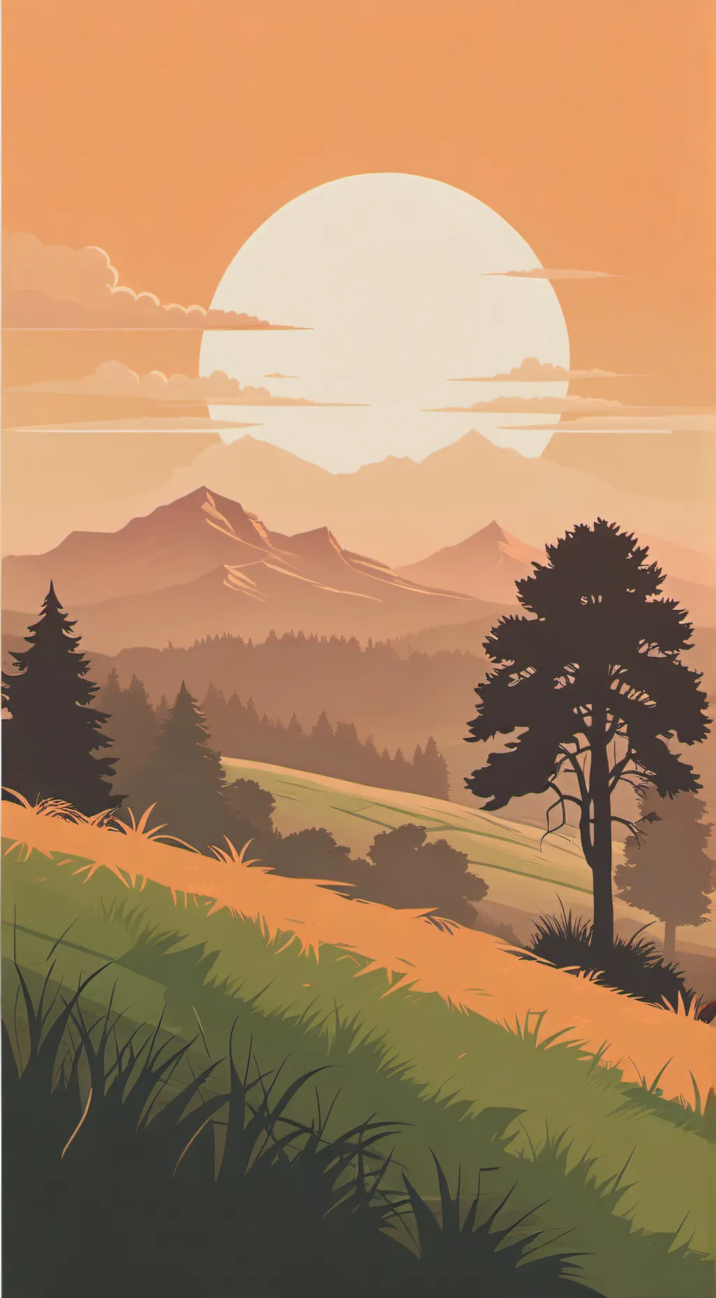 ai character: land background