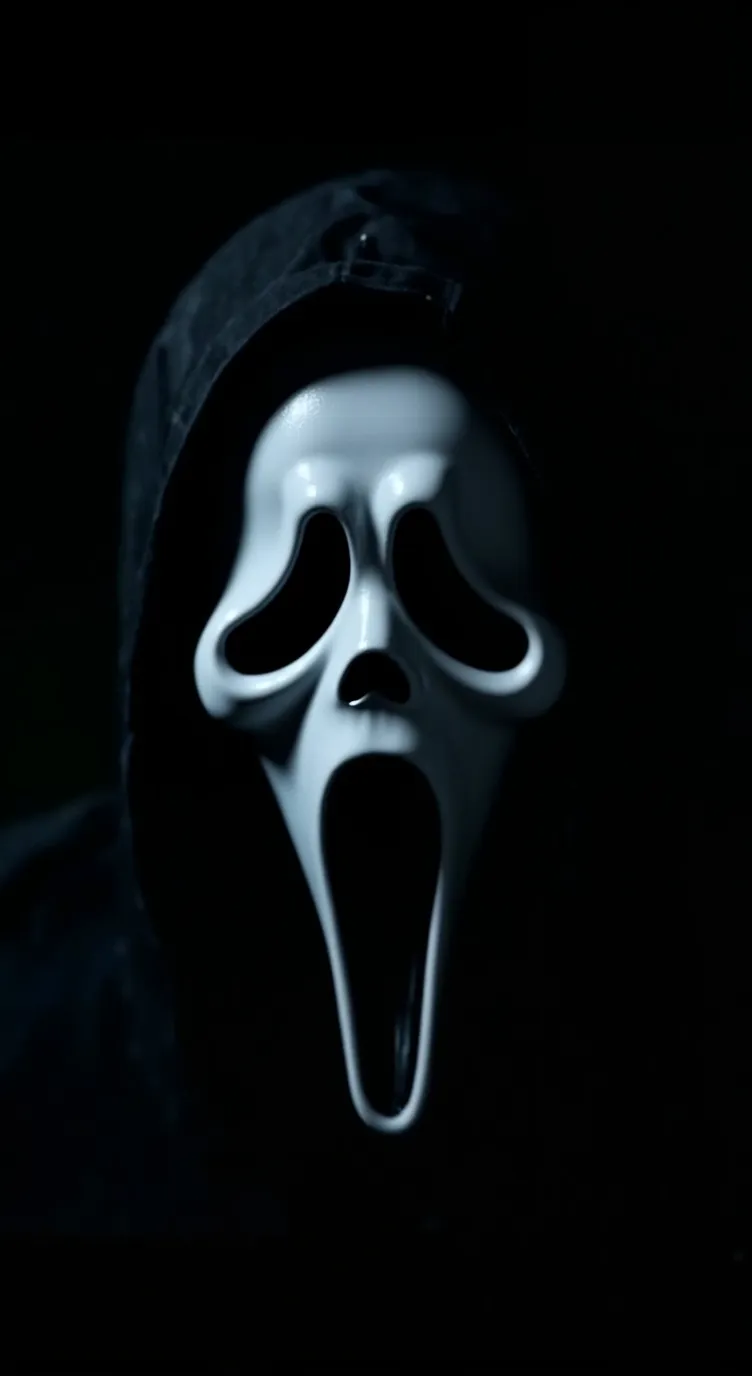 ai character: Ghostface  background