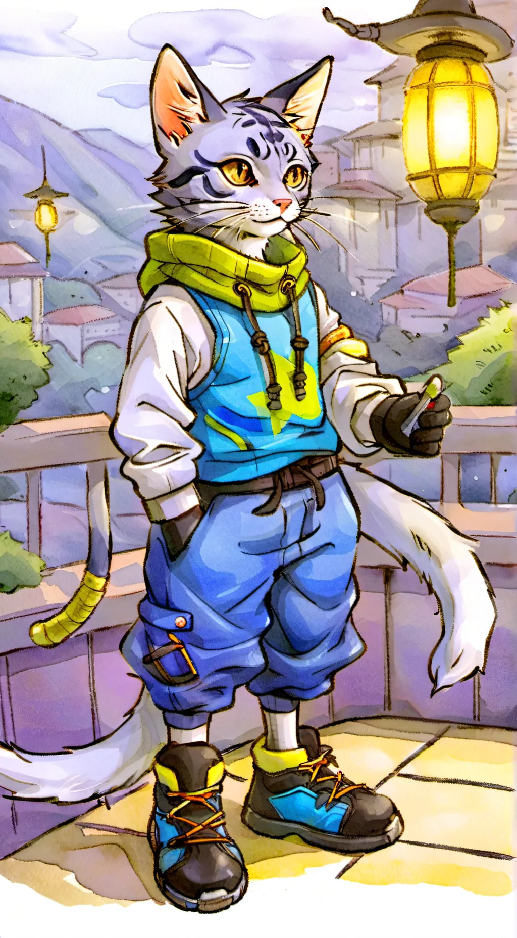 ai character: alien cat background