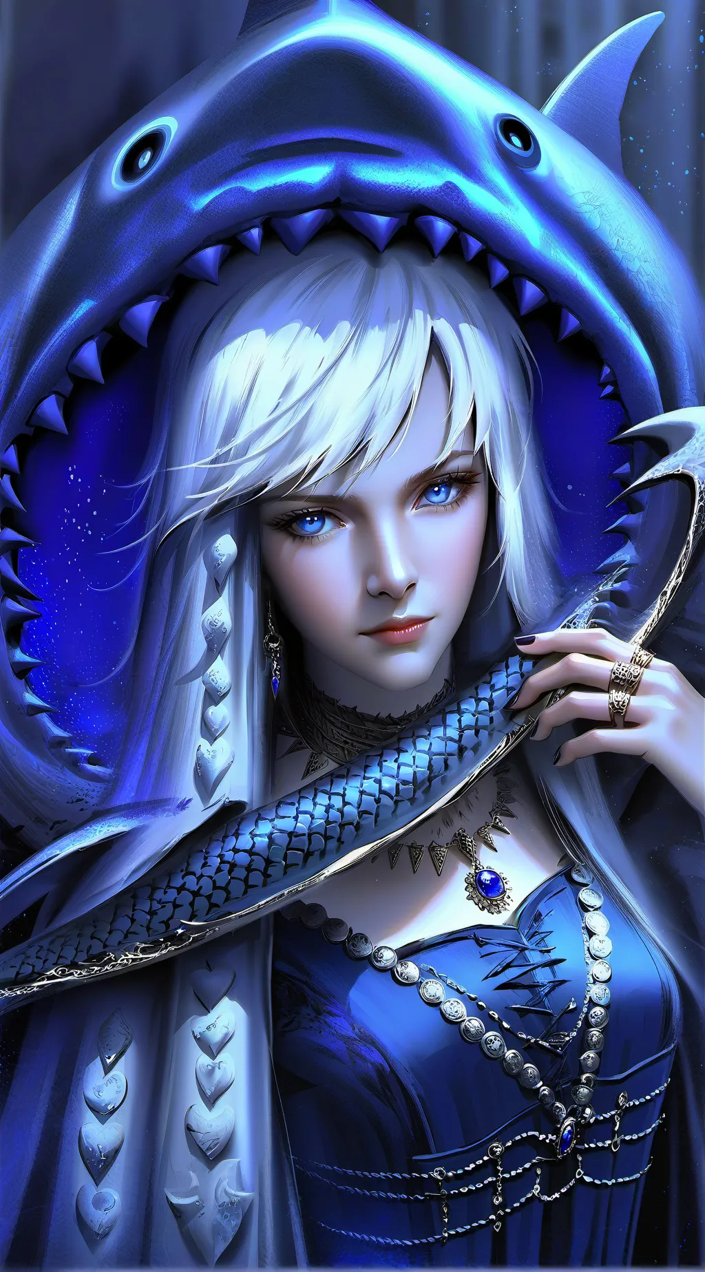 ai character: mha x shark girl background