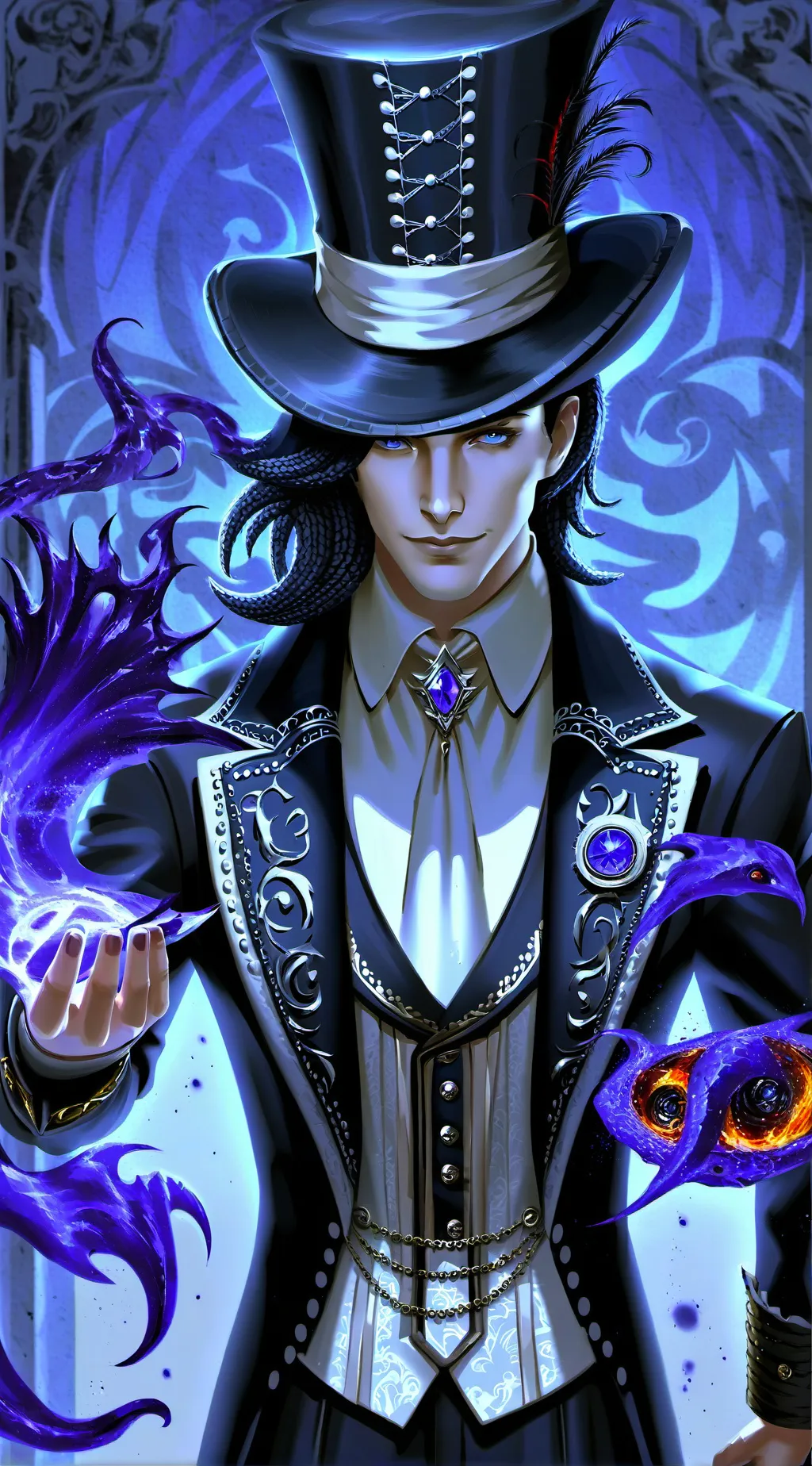 ai character: Black background