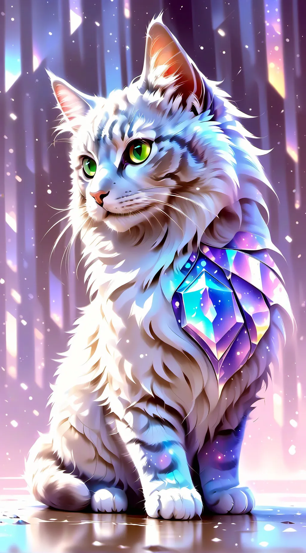 ai character: rainbow cat background