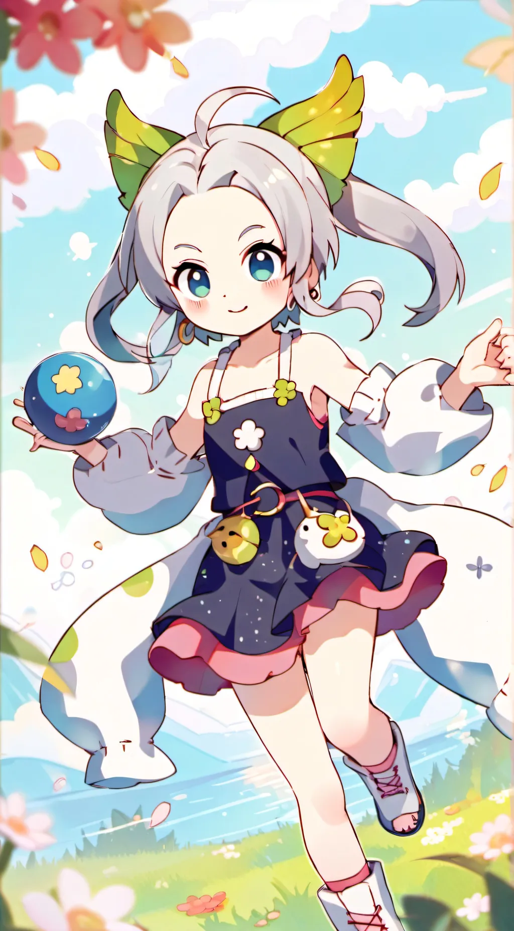 ai character: kny beach  background