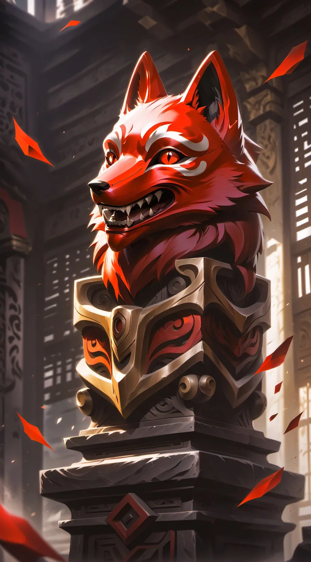 ai character: kitsune mask 6 background