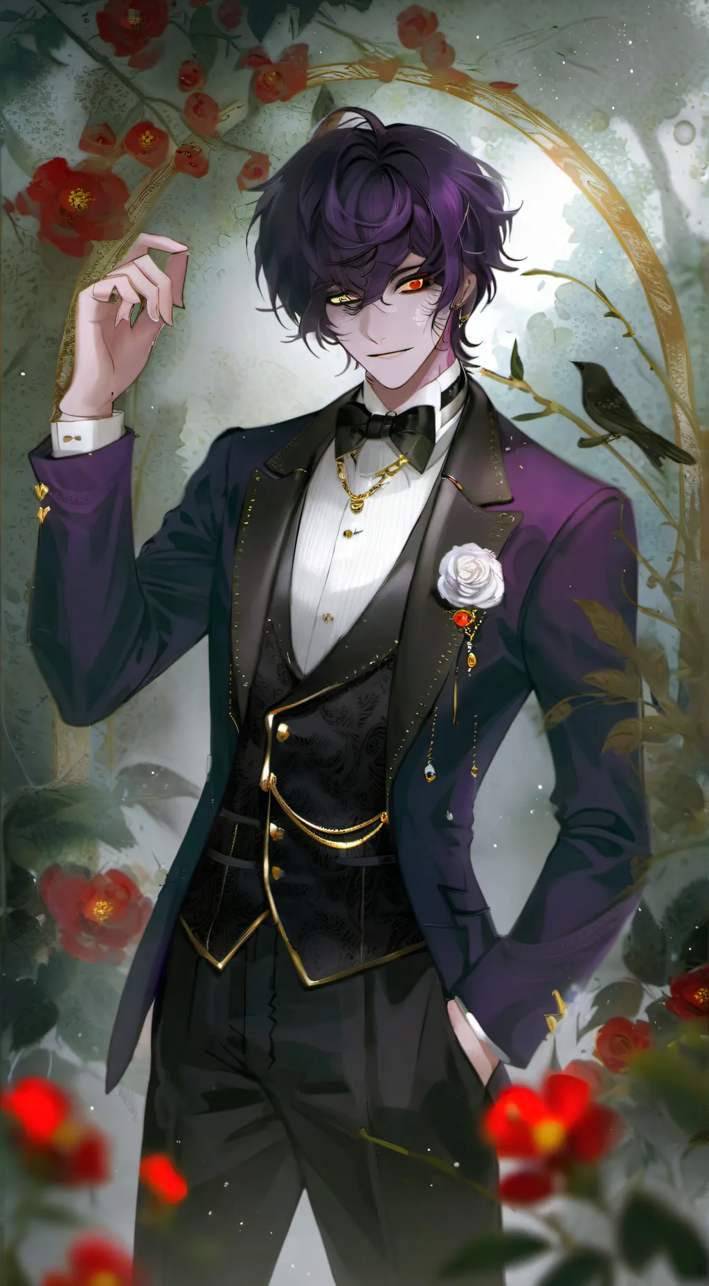 ai character: Black sapphire background