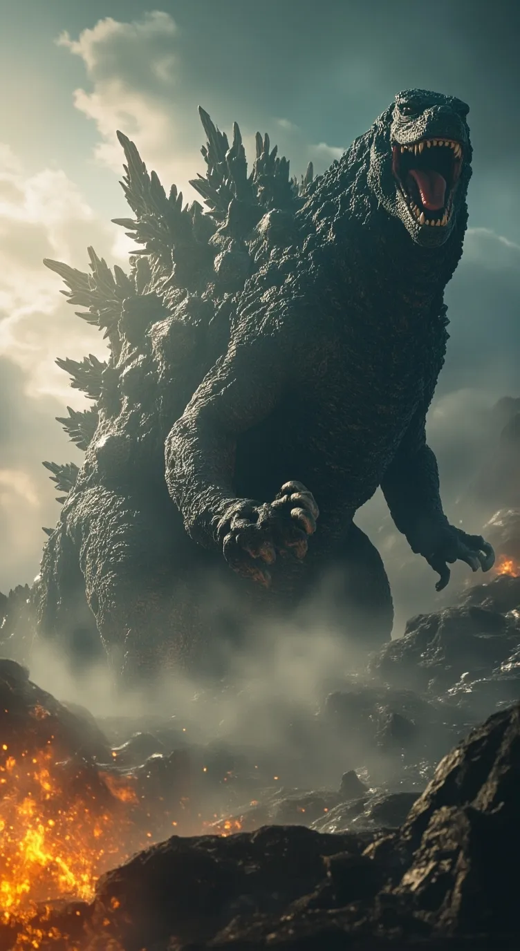 ai character: godzilla background